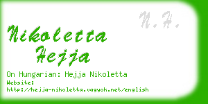 nikoletta hejja business card
